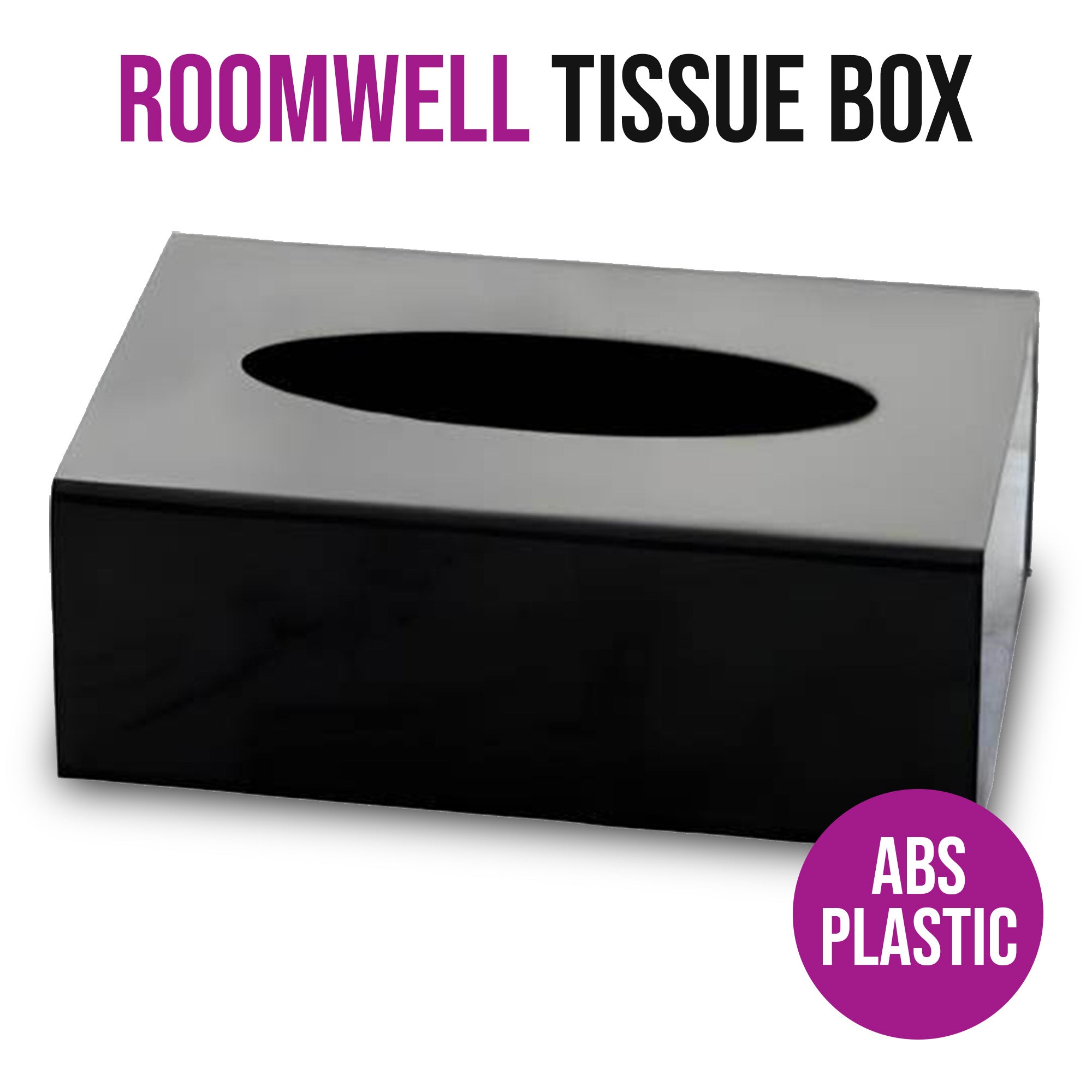 Roomwell, Aura Tissue Box, Rectangular, ABS Plastic