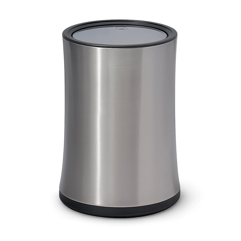 Roomwell, Waste Bin, 10 L Capacity, Round, Silver, Swing Design, 27 Cm Height