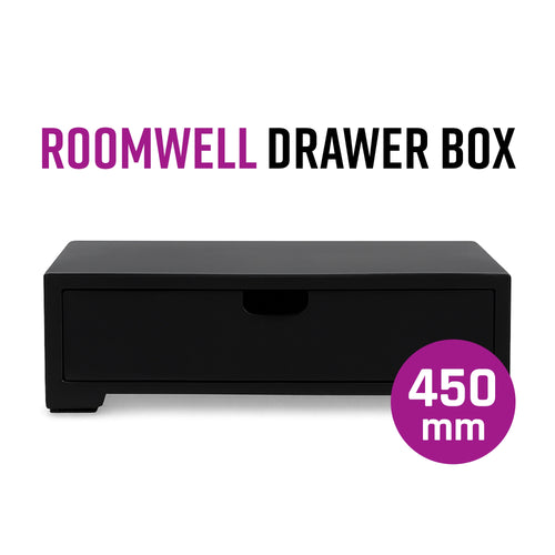Roomwell, Amenity Drawer Box, Black Wood, 45 × 20 Cm