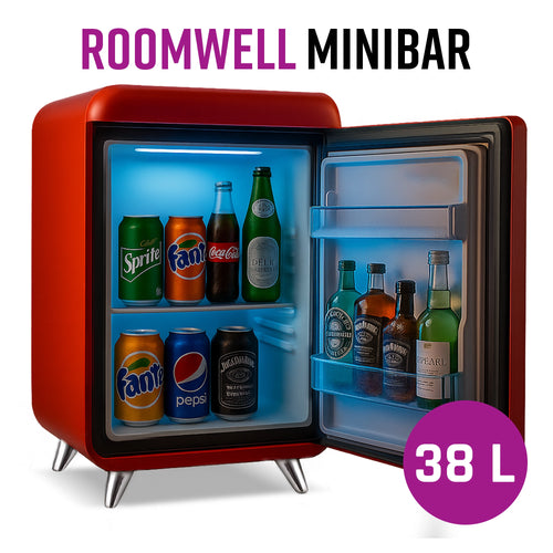 Roomwell, Compressor Minibar, 38 L, Red