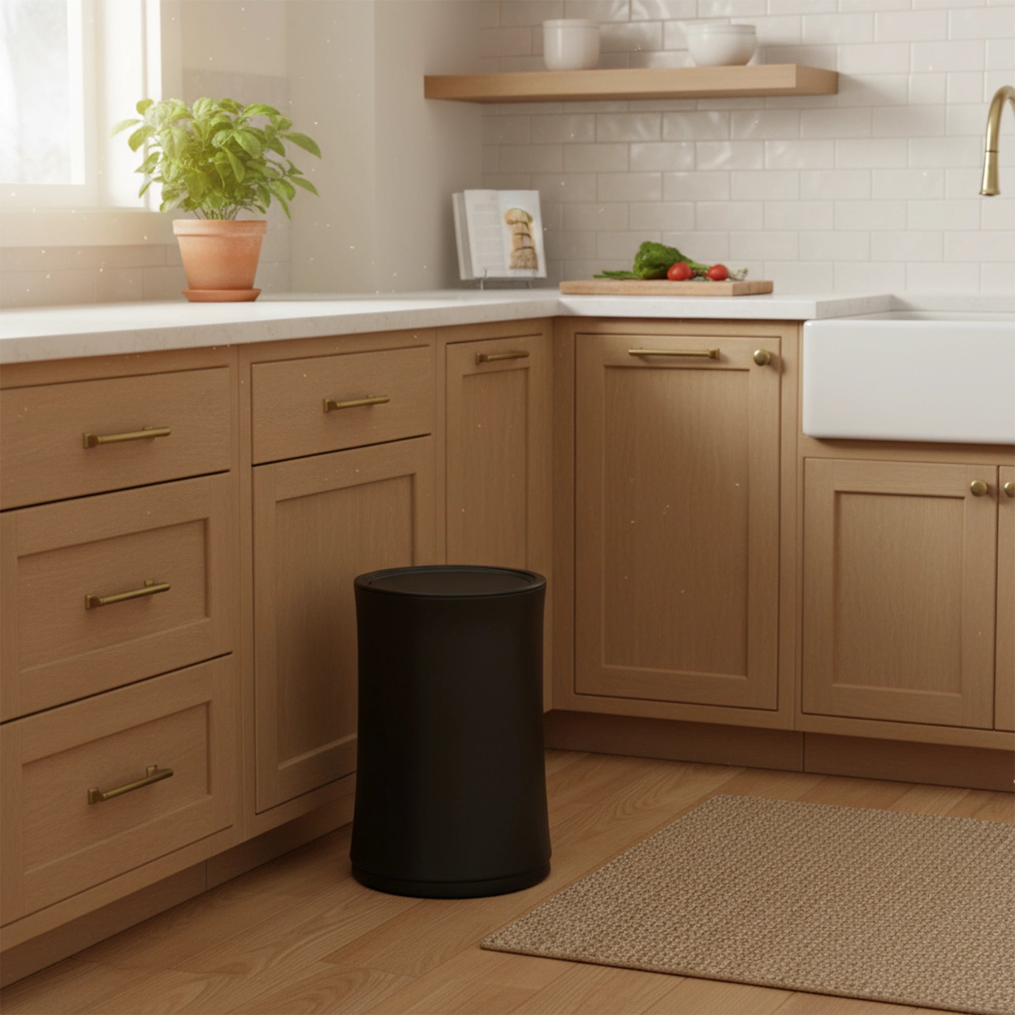 Roomwell, Waste Bin, 10 L Capacity, Round, Swing Design, 27 Cm Height