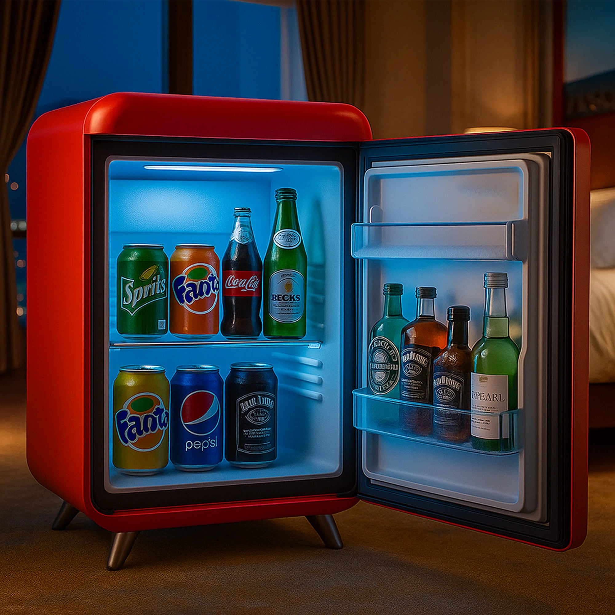 Roomwell, Compressor Minibar, 38 L, Red