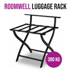 Roomwell, Elite Metal Luggage Rack, 300 kg, Black