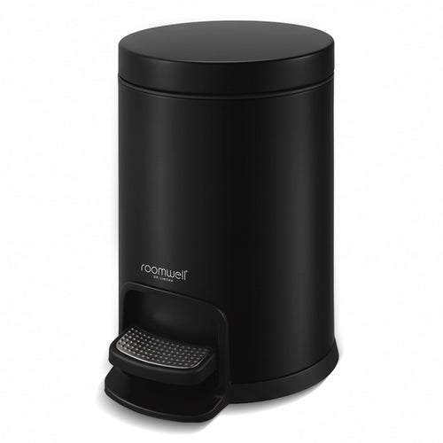 action pedal bin Roomwell, Action Round Pedal Waste Bin, Round, 3L, Black