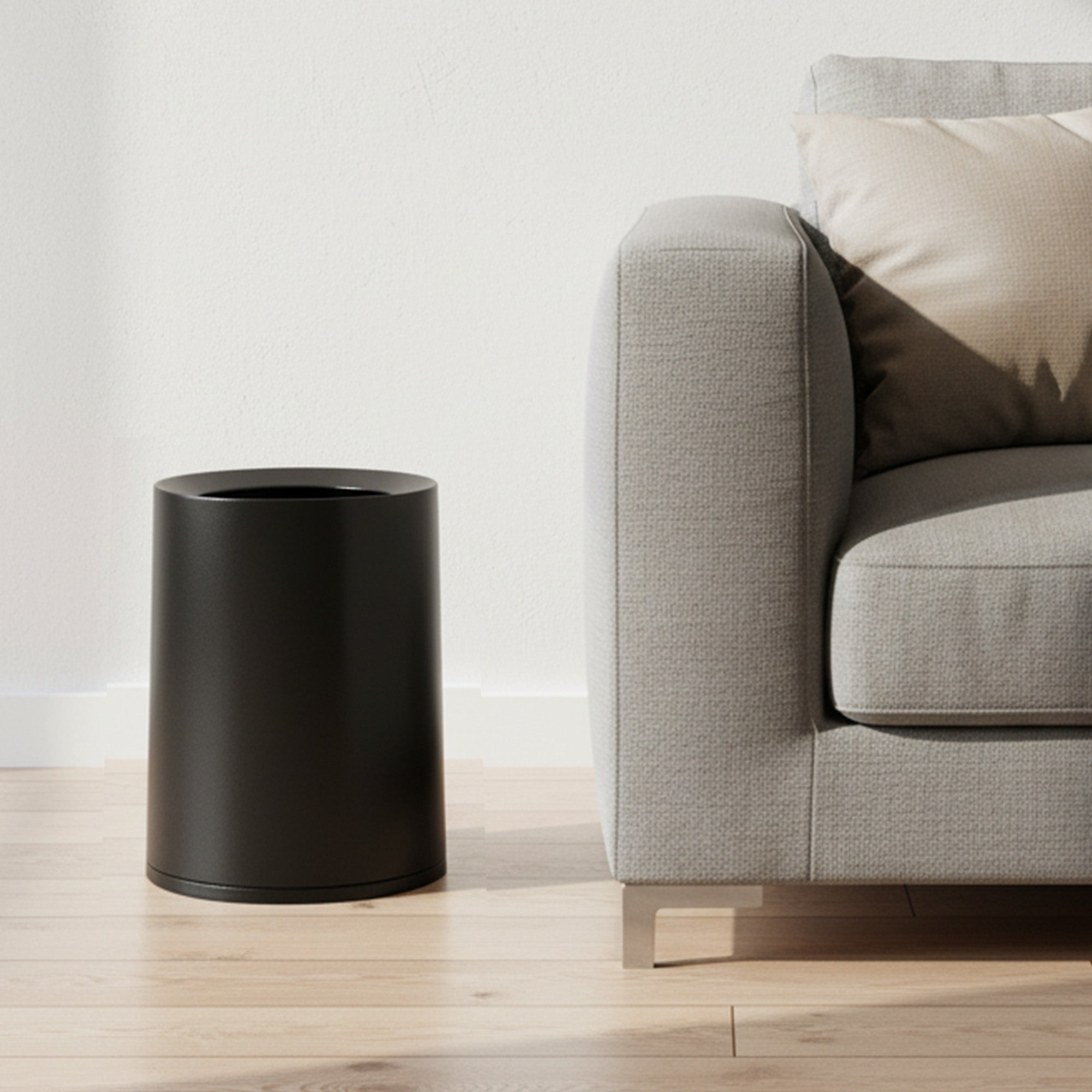 Roomwell, Cello Room Waste Bin, Cylindrical, 9L, Black