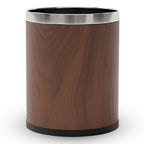Roomwell, Guest Room Waste Bin Leather, Round, 10 L, Brown