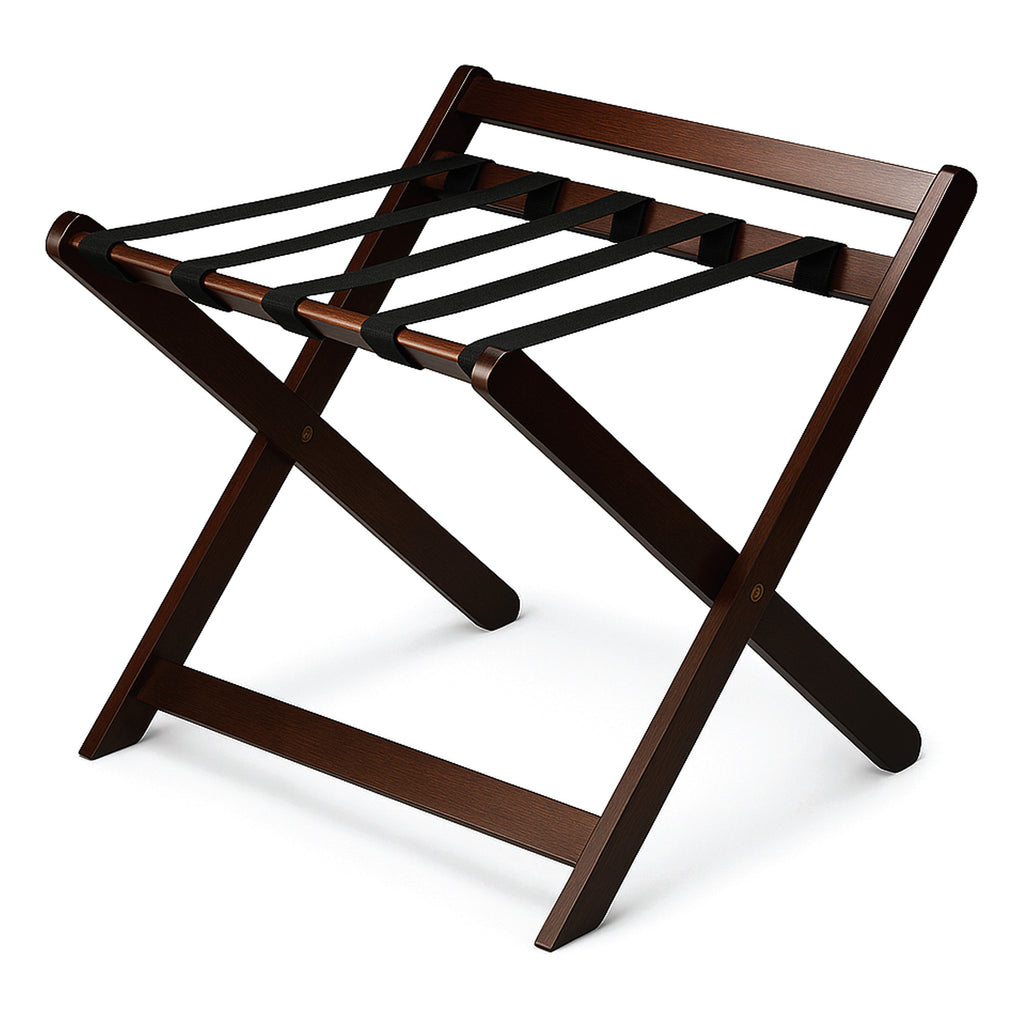 Roomwell, Cube Wooden Luggage Rack, 300 kg, Dark Brown