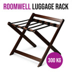 Roomwell, Cube Wooden Luggage Rack, 300 kg, Dark Brown