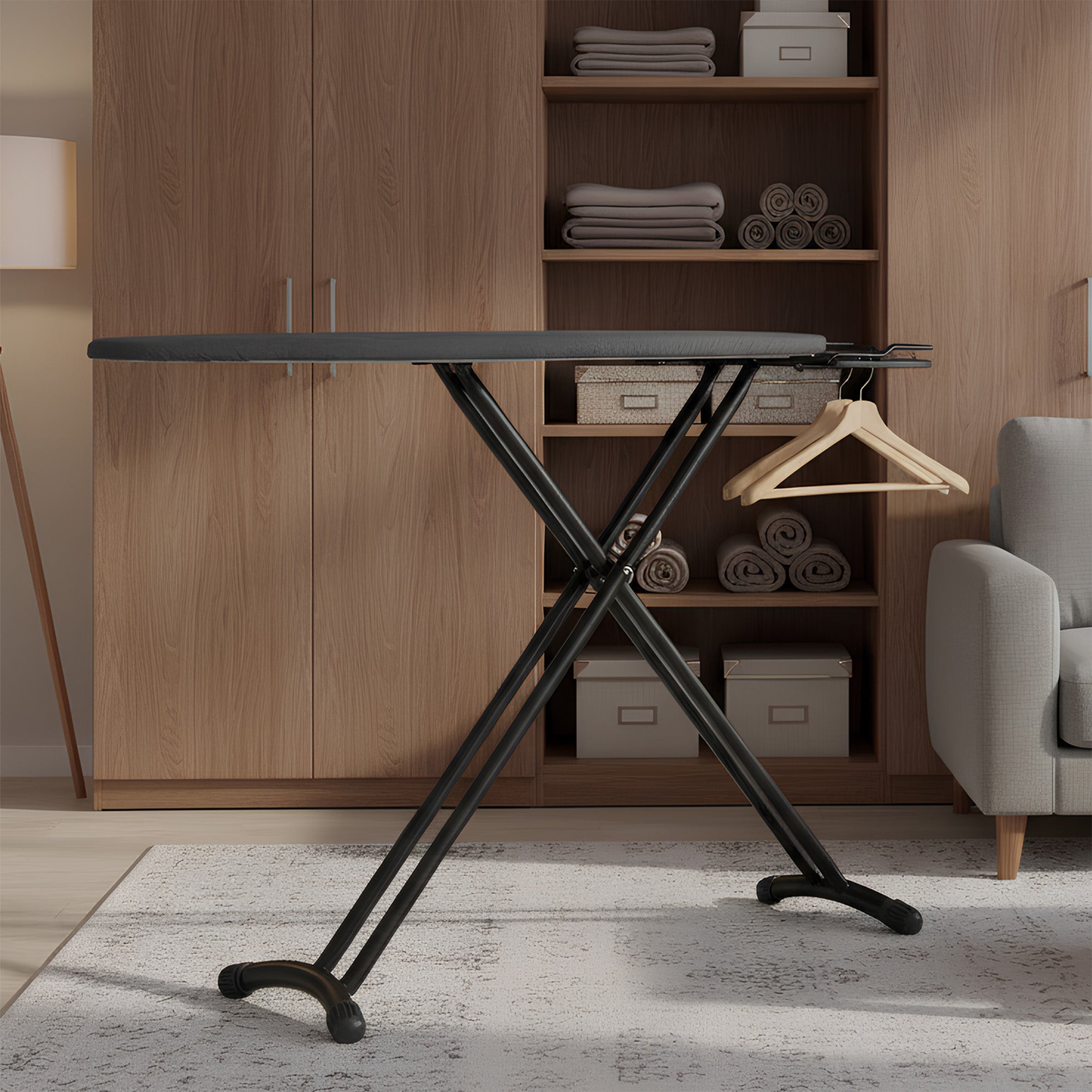 Roomwell, Classic Iron Board With Holder & Cover, 8 mm, Black