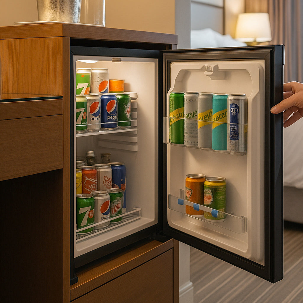 Roomwell, High Cool Absorption Minibar, Solid Door, 30 L, Black