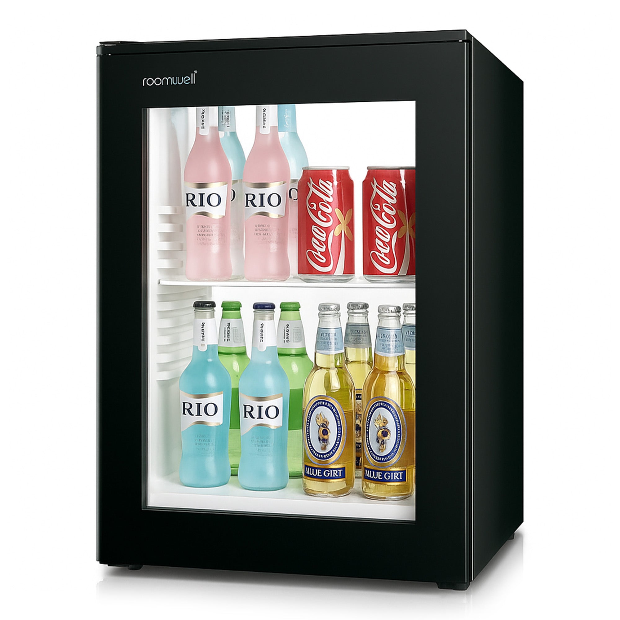 Roomwell, High Cool Absorption Minibar, Glass Door, 60 L, Black