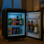 Roomwell, Retro Compressor Minibar, Solid Door, 38 L, Black