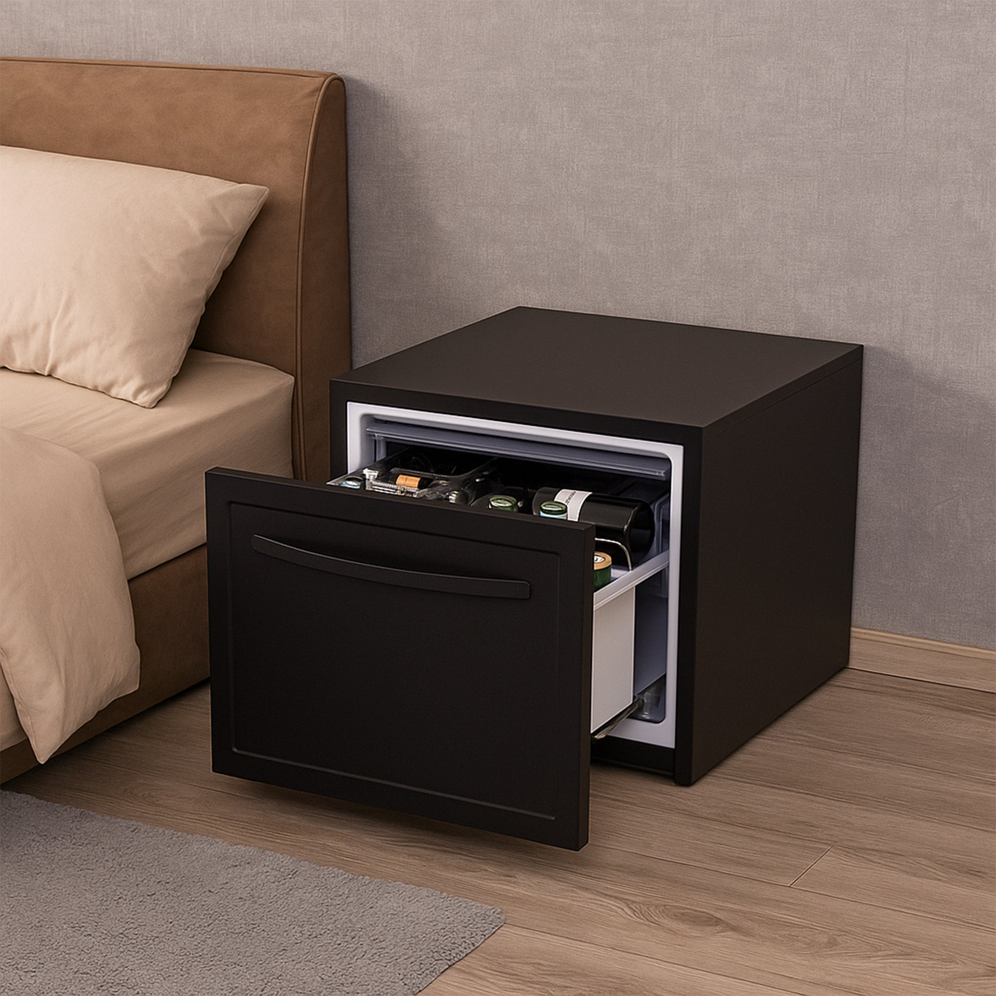Roomwell, Star Drawer Minibar, 50L, Black
