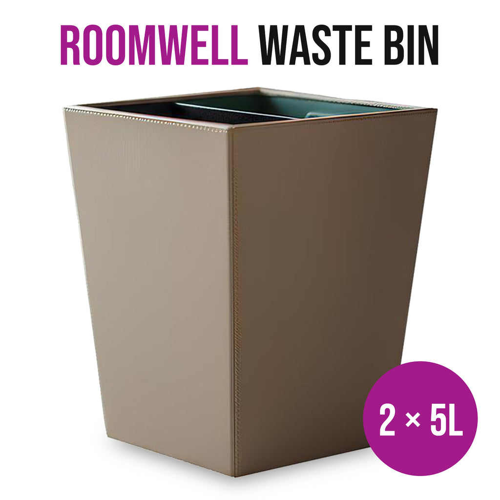 Roomwell, Manchester Bathroom Waste Bin, Dual Compartment, 2 × 5L