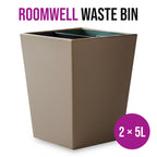 Roomwell, Manchester Bathroom Waste Bin, Dual Compartment, 2 × 5L