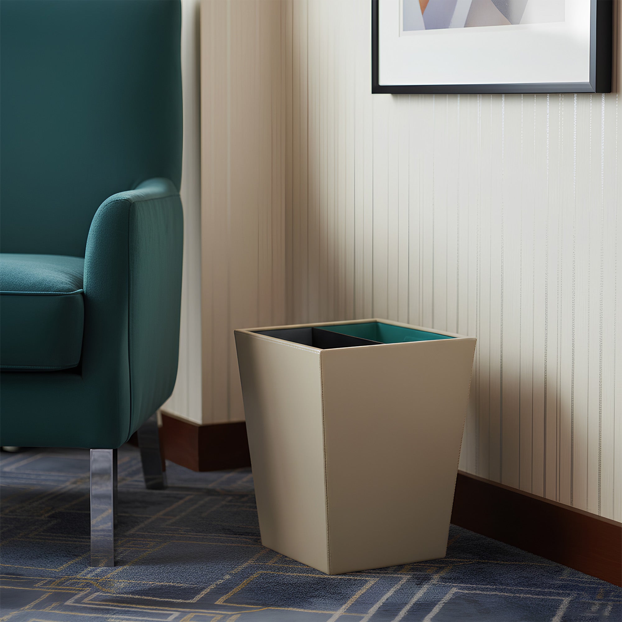 Roomwell, Manchester Bathroom Waste Bin, Dual Compartment, 2 × 5L