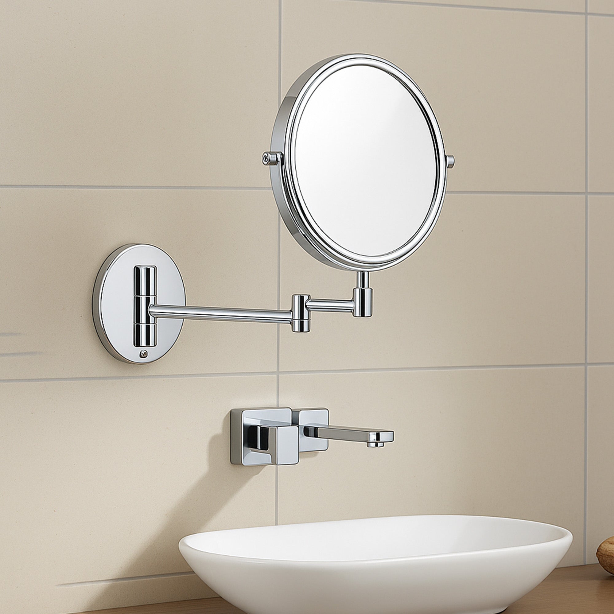 Roomwell, Rondo Magnifying Mirror, Wall Mounted