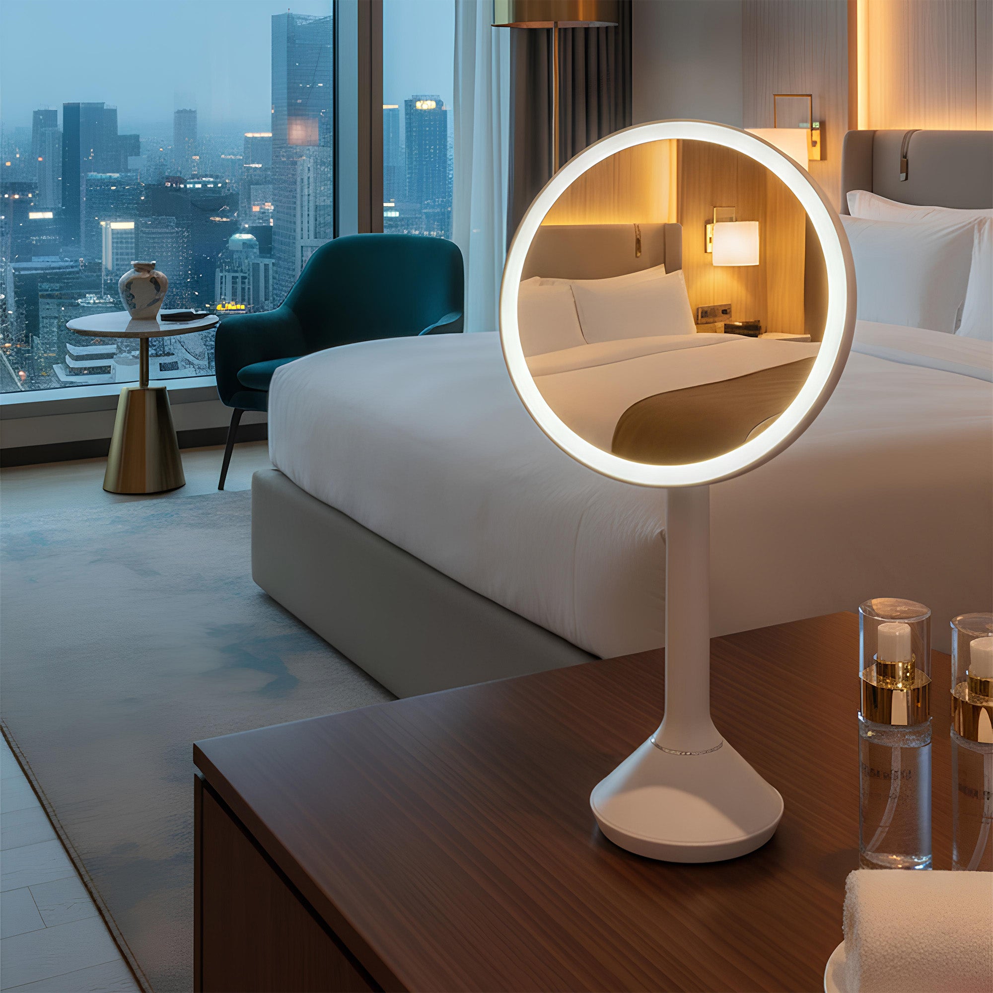 Roomwell, Sense Lighted Table Magnifying Mirror, 8 inch, Table Top