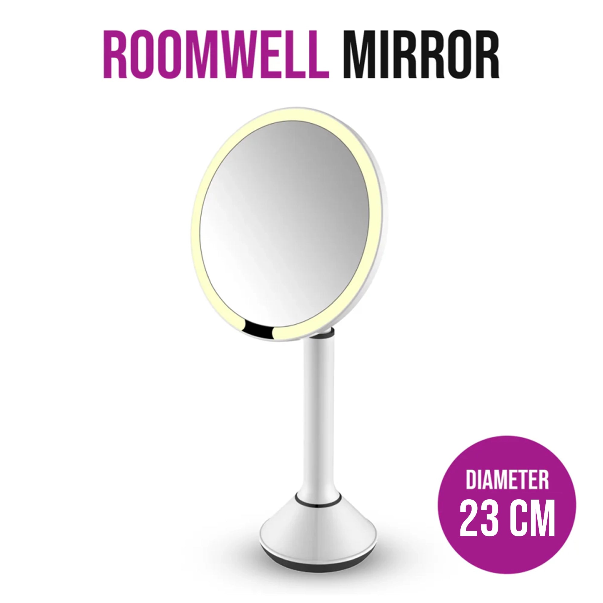 Roomwell, Sense Lighted Table Magnifying Mirror, 23 cm, Table Top