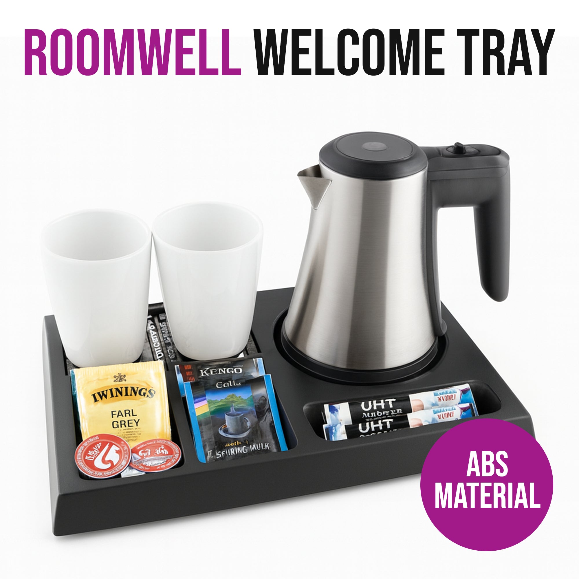 Roomwell, Spacesaver Welcome Tray, Black