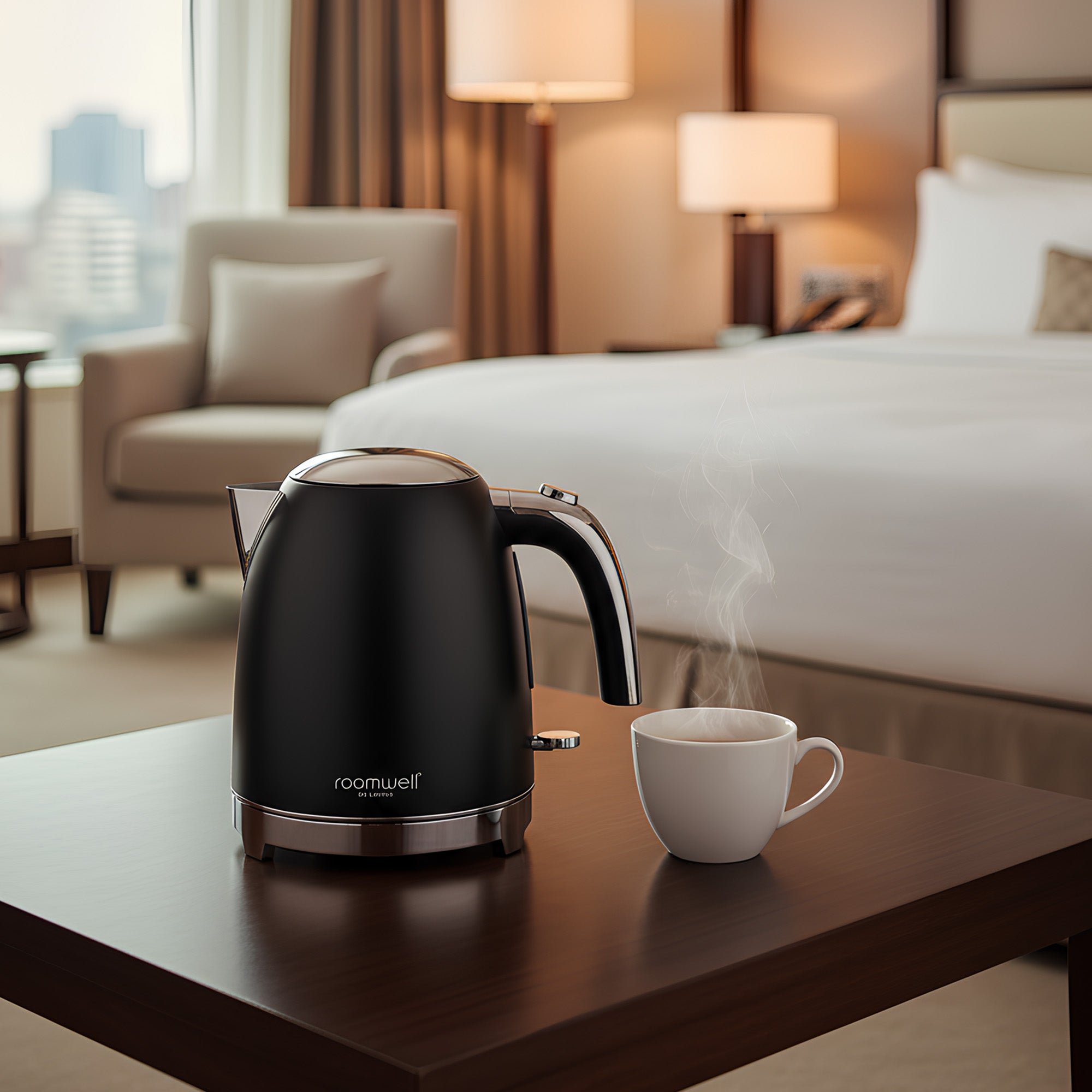 Roomwell, Retro Electric Kettle, 1L, Black