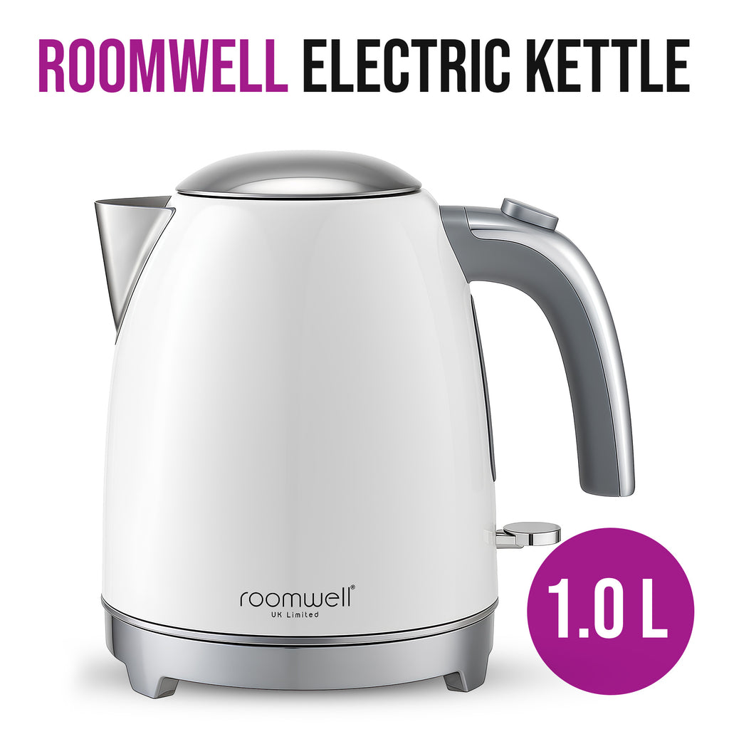 Roomwell, Retro Electric Kettle, 1L, White