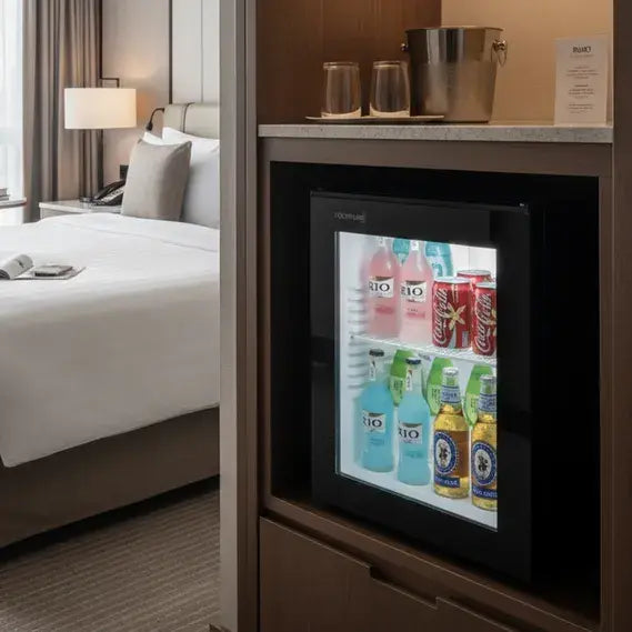 Roomwell, Minibar, 40 L Capacity, Glass Door, 68 W, 55.8 Cm Height