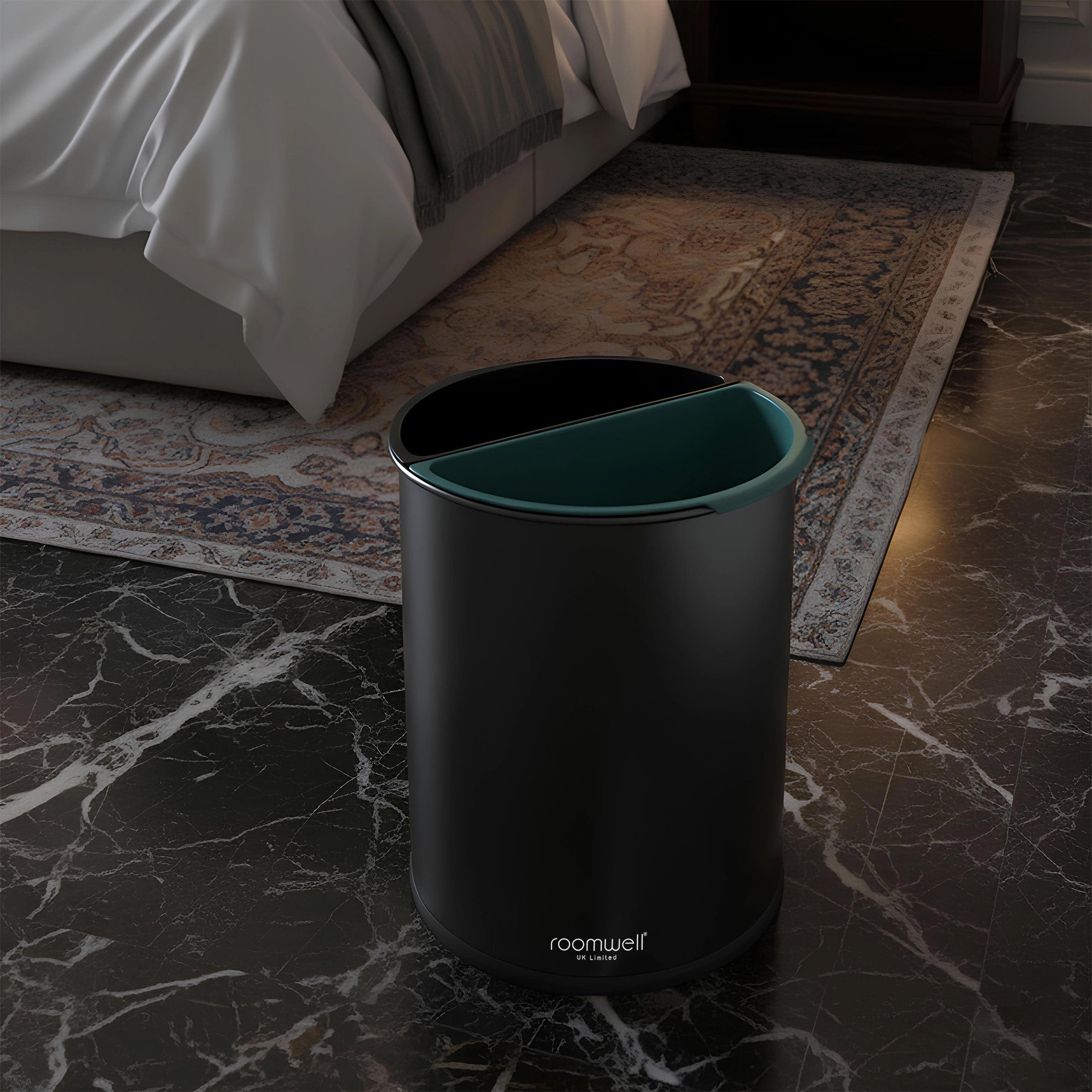 Roomwell, Duo Separation Waste Bin, Round, 2 x 5 L, Black