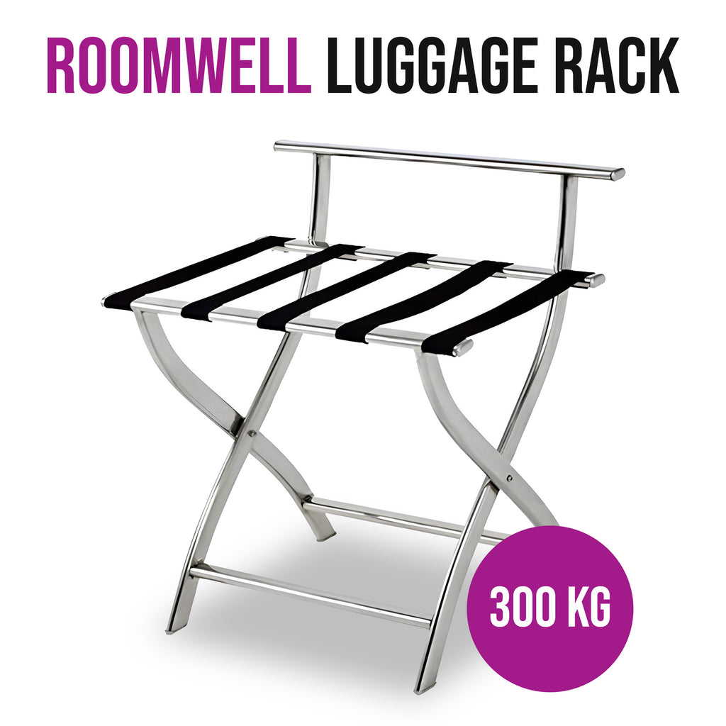 Roomwell, Elite Metal Luggage Rack, 300 kg, Silver