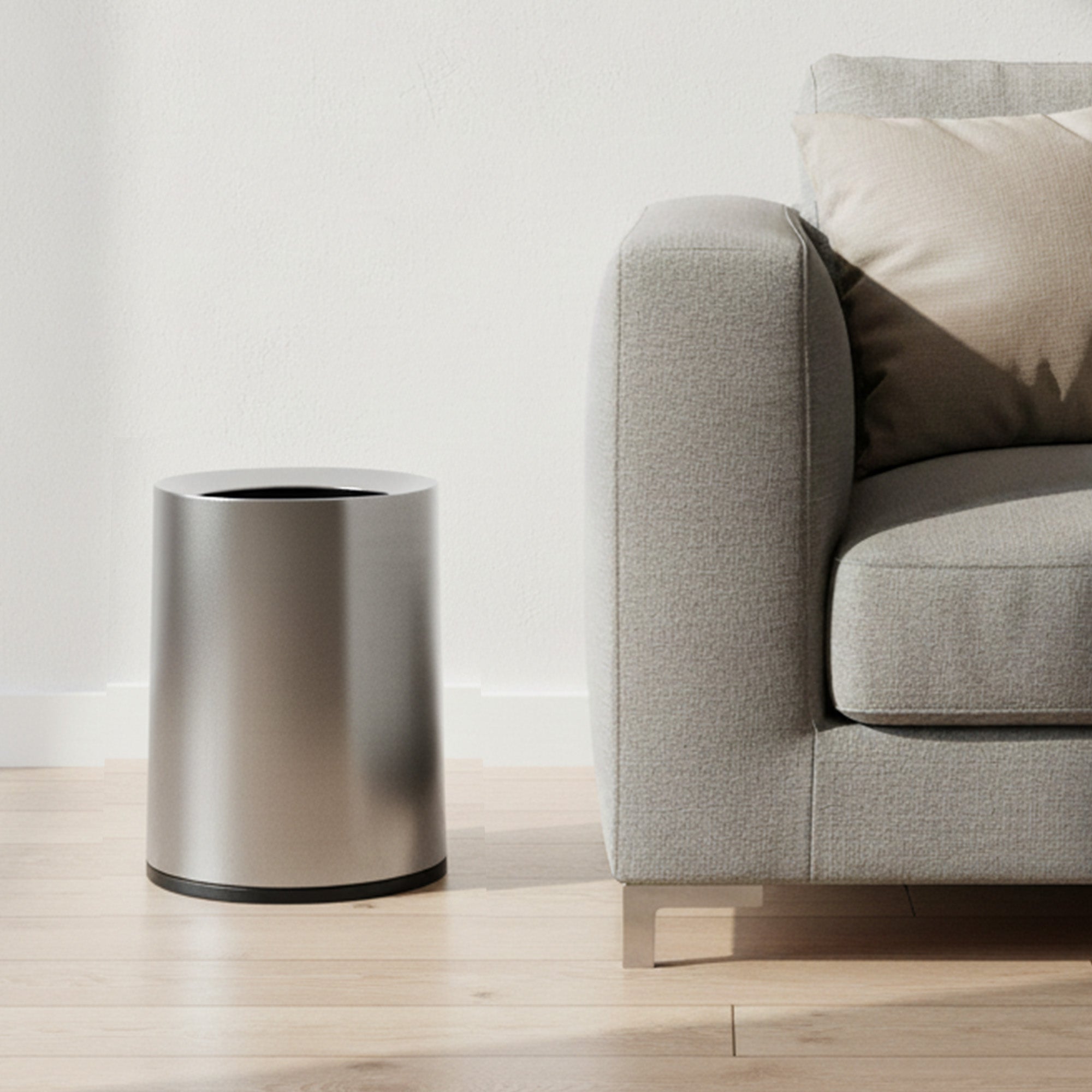 Roomwell, Cello Room Waste Bin, Cylindrical, 9L, Silver