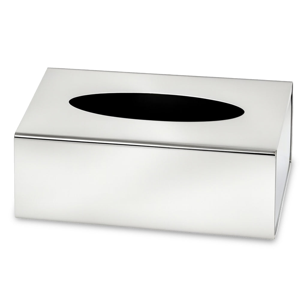 Roomwell, Titan Tissue Box, Rectangular, Stainless Steel