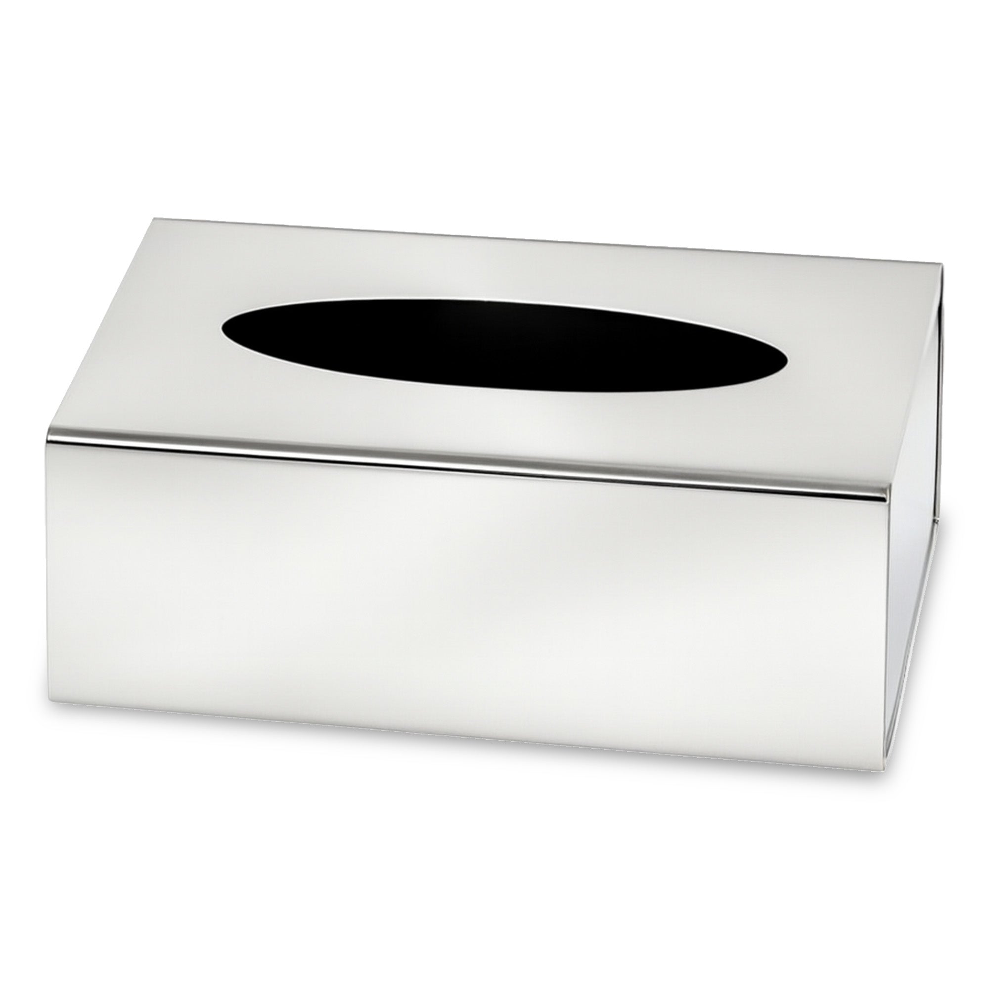 Roomwell, Titan Tissue Box, Rectangular, Stainless Steel