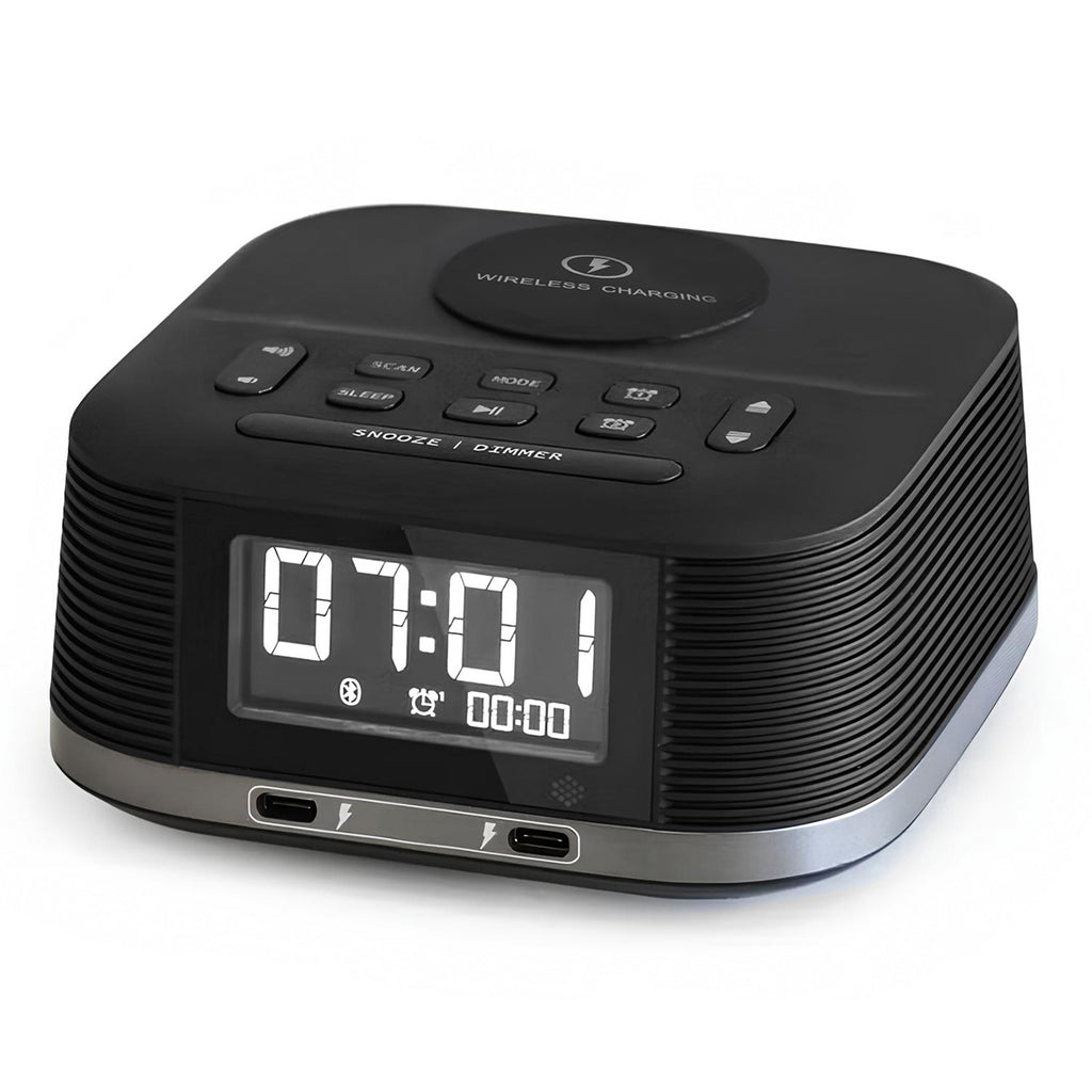 Roomwell, Vyro Plus Digital Bluetooth Speaker, Wireless Charging, Alarm Clock
