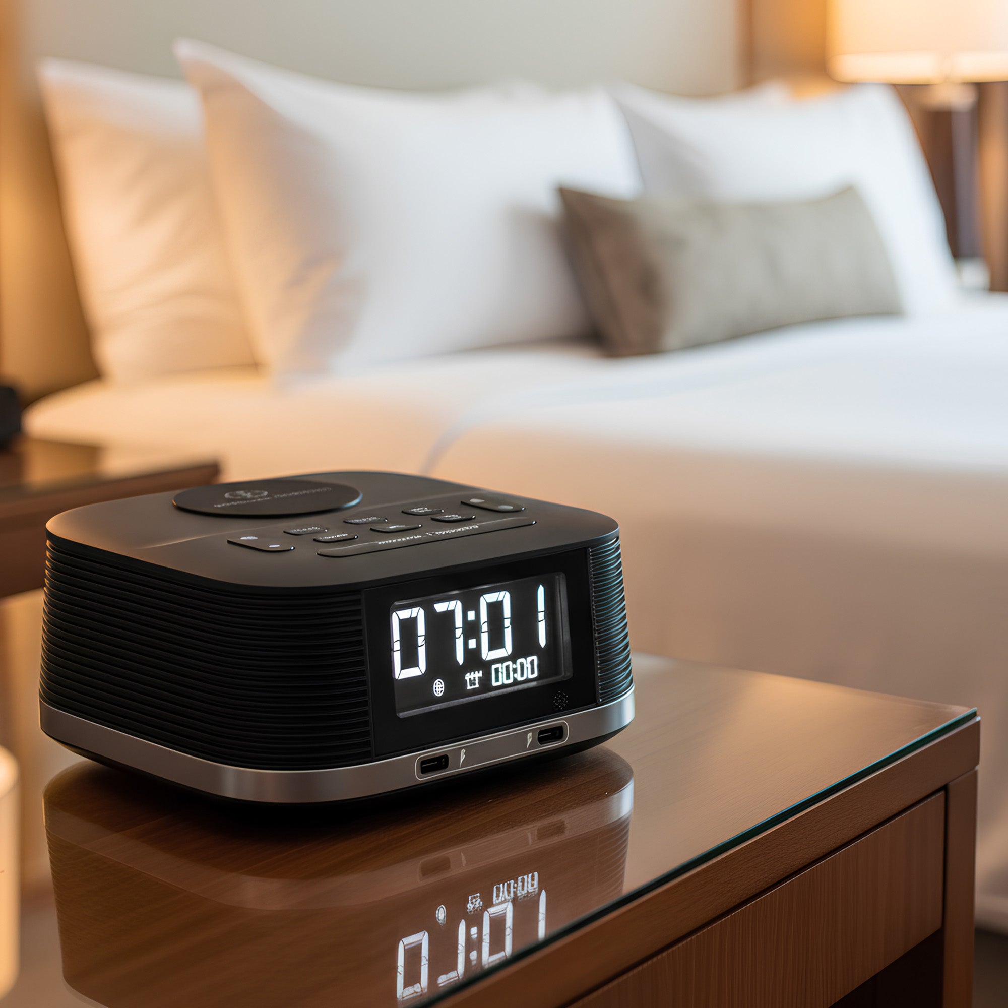 Roomwell, Vyro Plus Digital Bluetooth Speaker, Wireless Charging, Alarm Clock