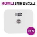 Roomwell, Digital Bathroom Weight Scale, Battery Free, White