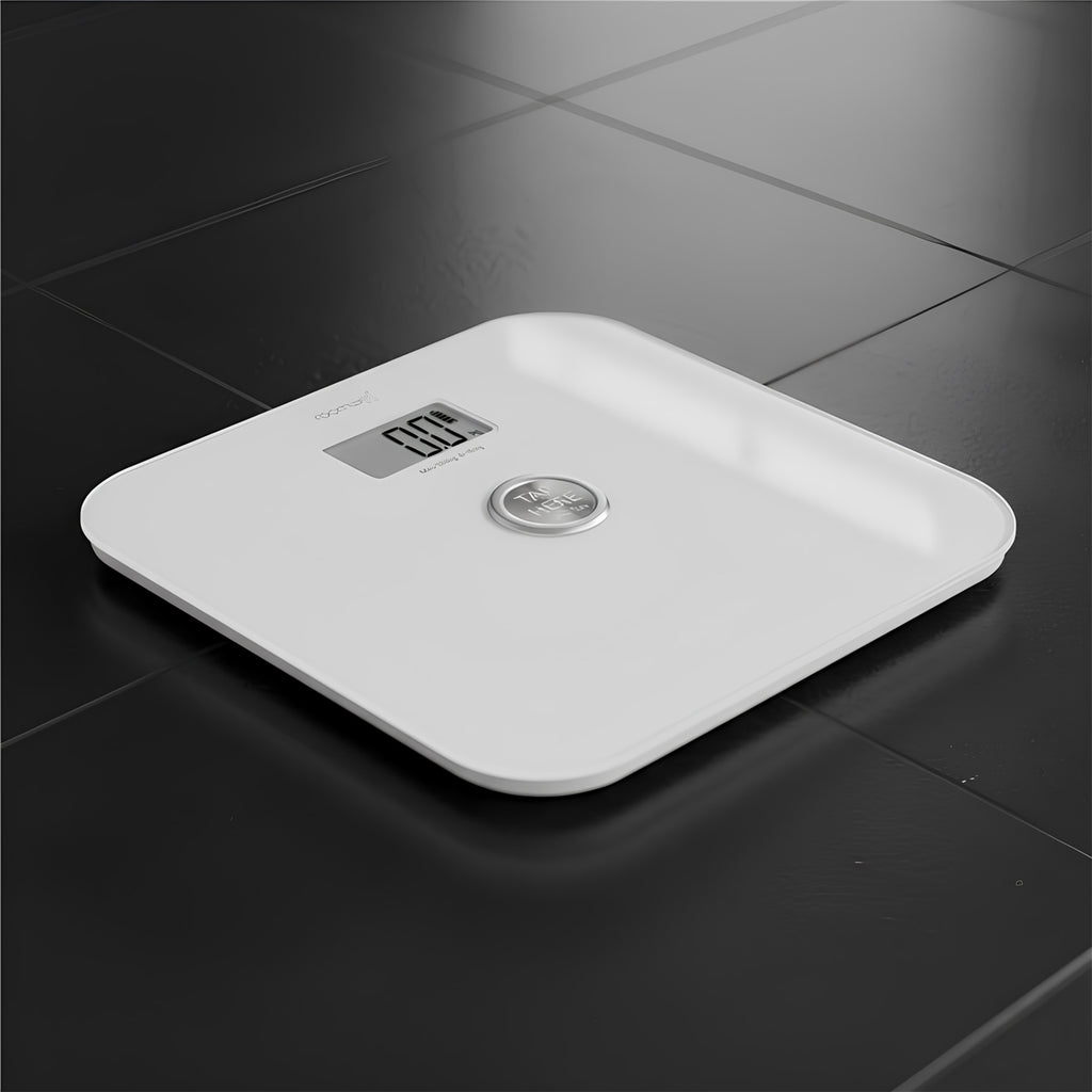 Roomwell, Digital Bathroom Weight Scale, Battery Free, White