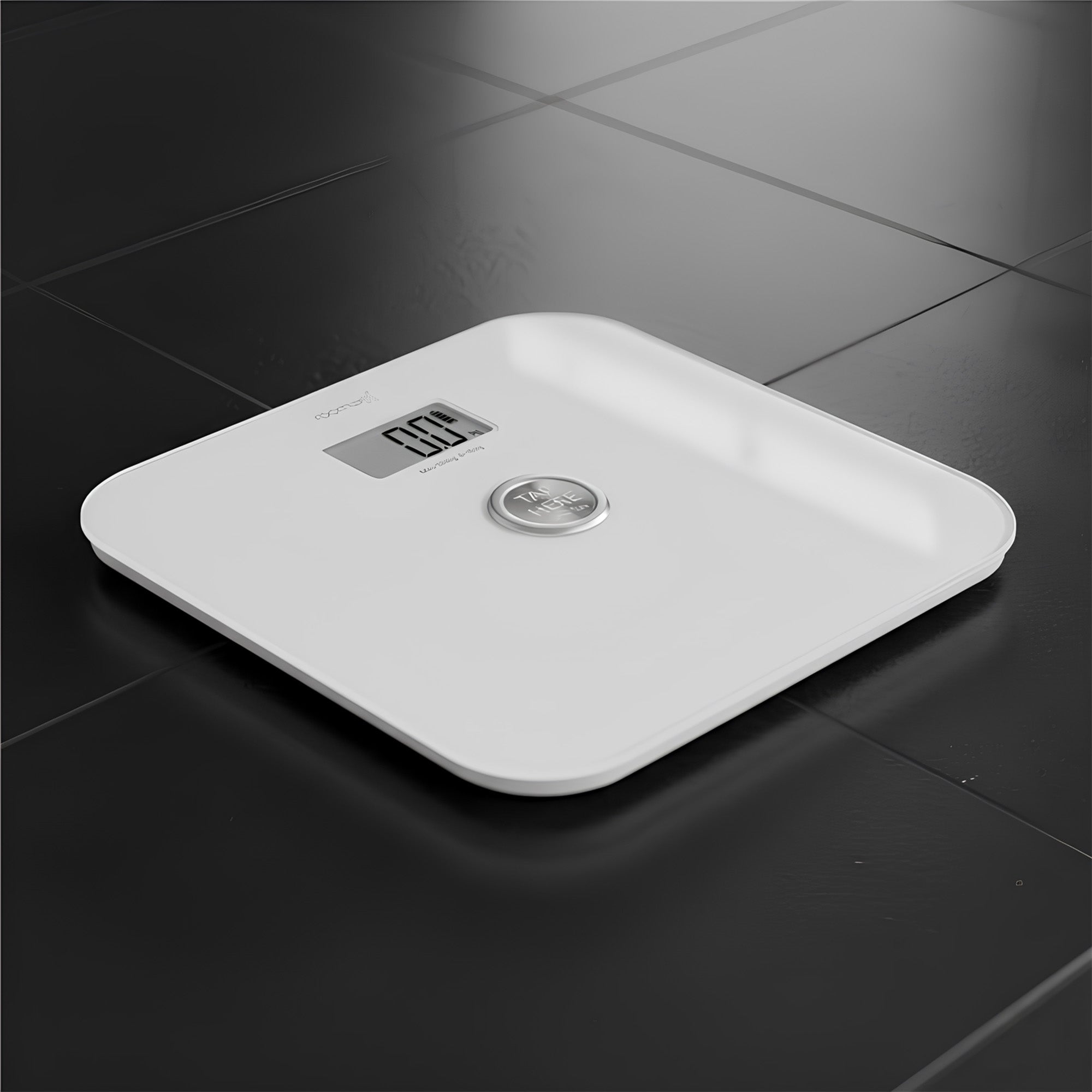 Roomwell, Digital Bathroom Weight Scale, Battery Free, White