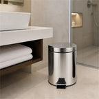 Roomwell, Core Pedal Bin, Round, 3L, Silver - hotel room view 1
