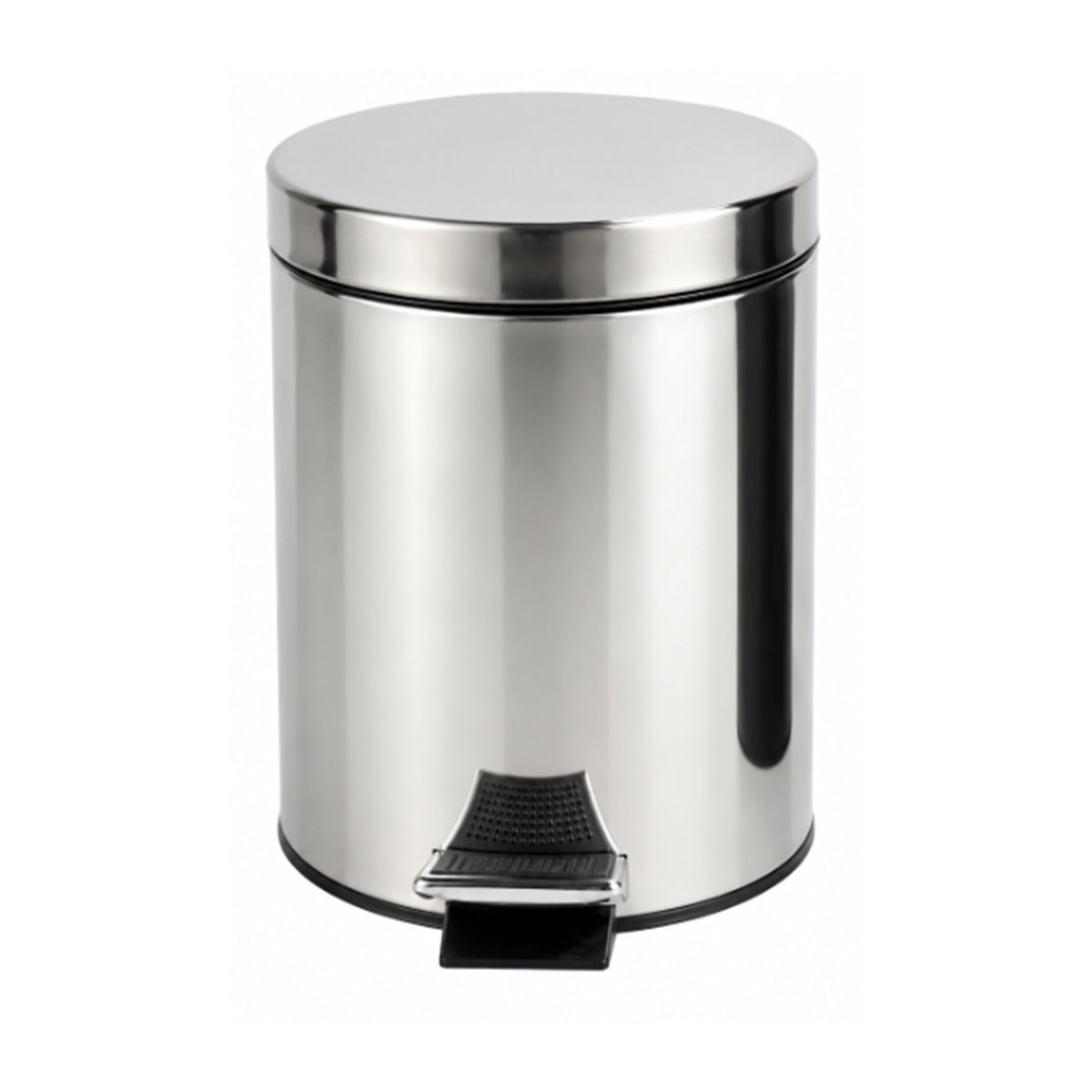 Roomwell, Core Pedal Bin, Round, 3L, Silver - front view