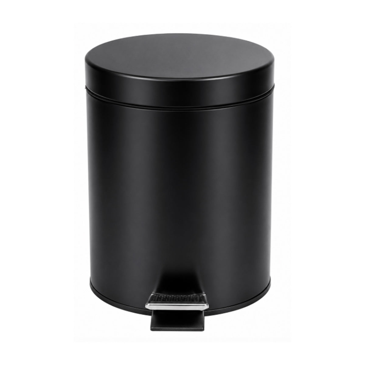 Roomwell, Core Pedal Bin, Round, 5L, Black Matt - front view