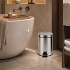 Roomwell, Core Pedal Bin, Round, 5L, Silver - hotel room view 1