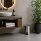 Roomwell, Core Pedal Bin, Round, 5L, Silver - hotel room view 3