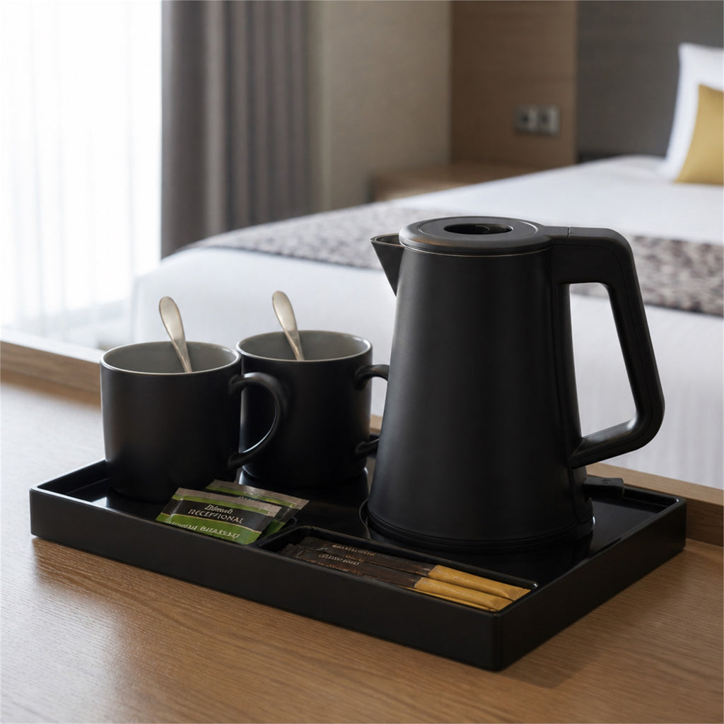 Roomwell, Mira Double Wall Kettle, 0.6L, Black - hotel room view 1
