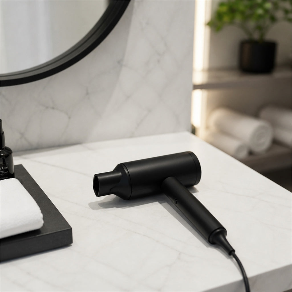 Roomwell, Winzi 1875W Straight Hairdryer, Black - hotel room view 1